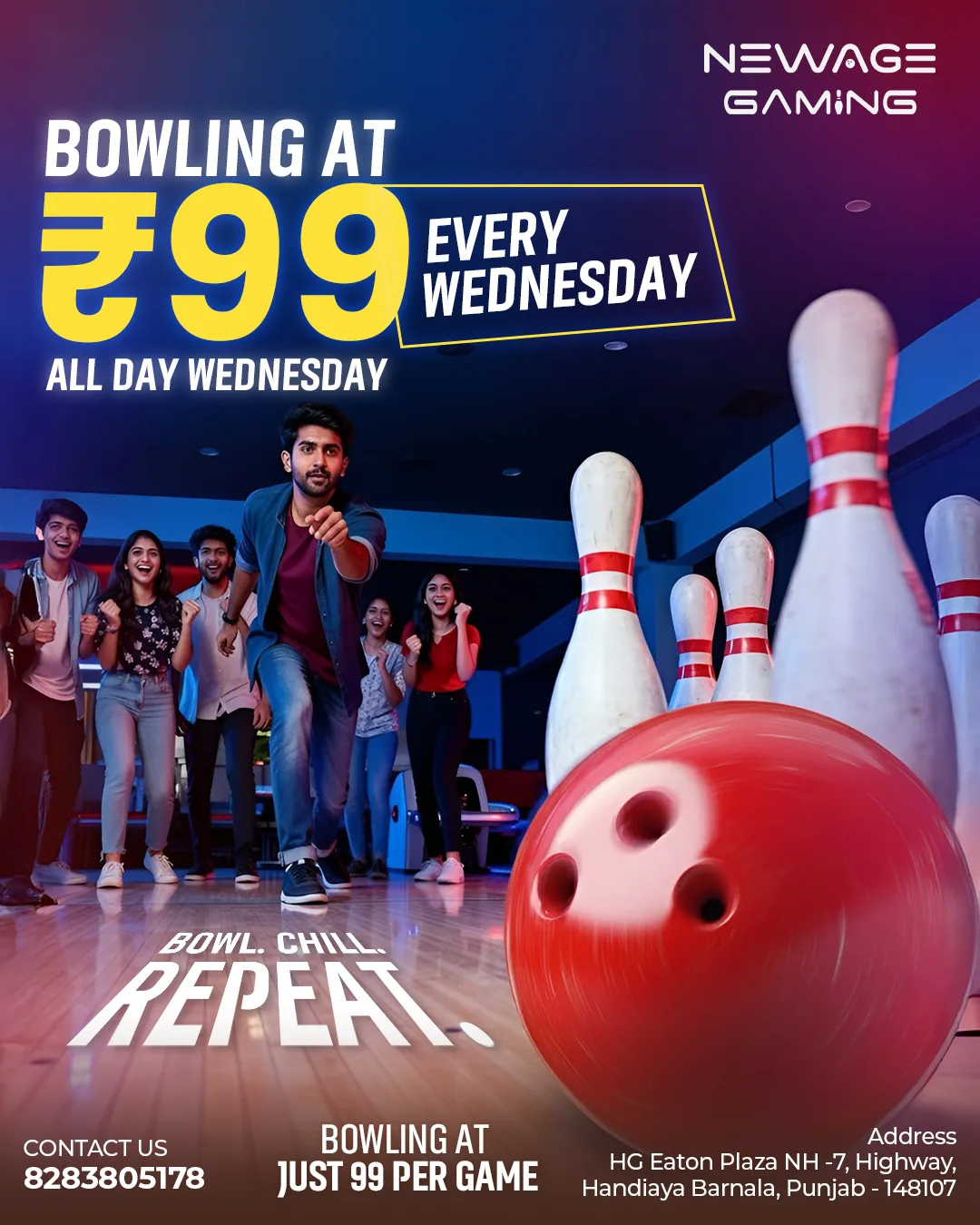 Bowling at only ₹99  (Every Wednesday)